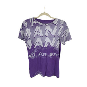 Fall Out Boy Womens Short Sleeve T-Shirt Purple Size XS 100% Cotton